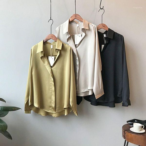 2020 fashion elegant satin shirts loose long sleeve turn-down collar office lady blouses blusas plus size -3xl1, White
2020 fashion elegant satin shirts loose long sleeve turn-down collar office lady blouses blusas plus size -3xl1, White
