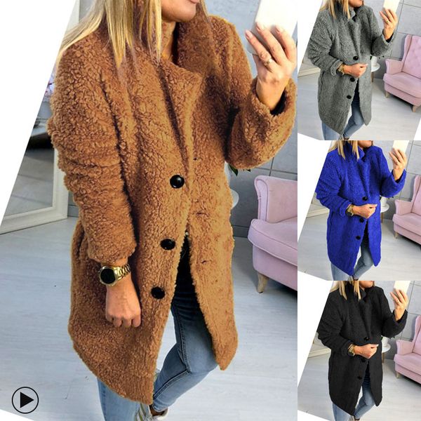 fleece womens wool blend coat solid color lapel neck loose winter coats casual triple breasted women outerwear clothing, Black
fleece womens wool blend coat solid color lapel neck loose winter coats casual triple breasted women outerwear clothing, Black