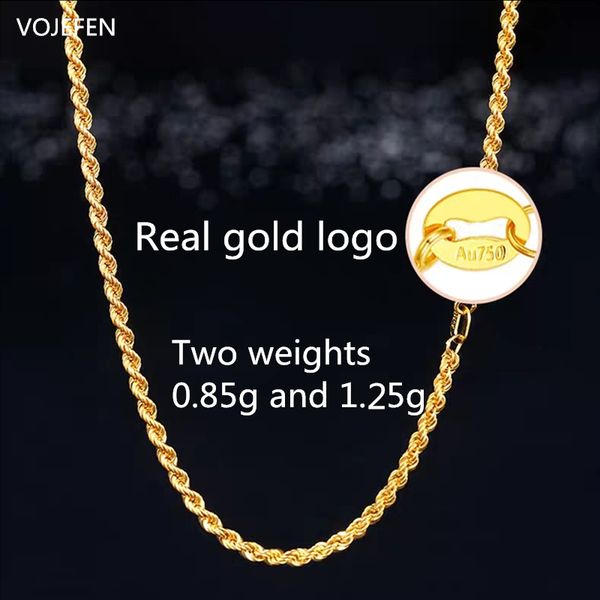 vojefen au750 изящных ювелирных изделий 18k real gold rope chain мужчины цепи ожерелье женщины желтое золото цепочки ожерелье real gold neck, Silver
vojefen au750 изящных ювелирных изделий 18k real gold rope chain мужчины цепи ожерелье женщины желтое золото цепочки ожерелье real gold neck, Silver