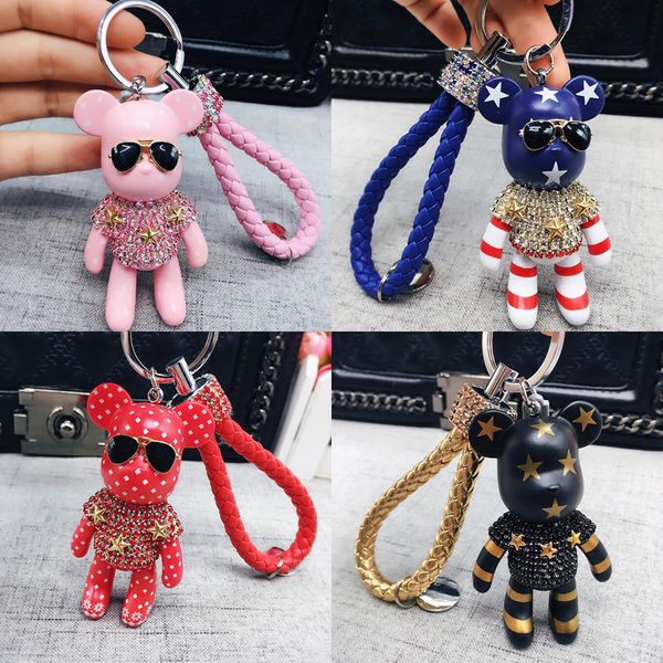 designer cartoon bear keychain fashion bear sunglasses keyring pendant car chain charm crystal trinket gifts accessories, Silver
designer cartoon bear keychain fashion bear sunglasses keyring pendant car chain charm crystal trinket gifts accessories, Silver