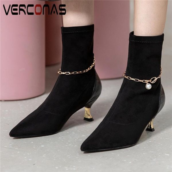 boots verconas female elegant concise ankle for women autumn winter high heels shoes woman chain pointed toe basic, Black
boots verconas female elegant concise ankle for women autumn winter high heels shoes woman chain pointed toe basic, Black
