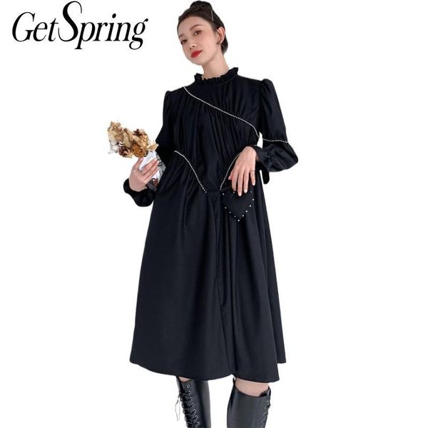 getspring women dress flare sleeve pearl patchwork vintage dresses women long sleeve vintage black dresses woman party night, Black;gray
getspring women dress flare sleeve pearl patchwork vintage dresses women long sleeve vintage black dresses woman party night, Black;gray
