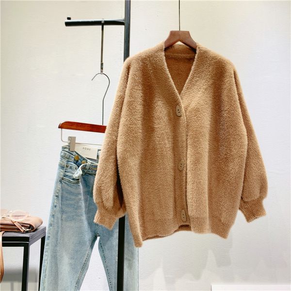 2021 new autumn v-neck long sleeve warm furry thick sweater pure color winter casual women cardigans pull femme k6f5, White;black
2021 new autumn v-neck long sleeve warm furry thick sweater pure color winter casual women cardigans pull femme k6f5, White;black