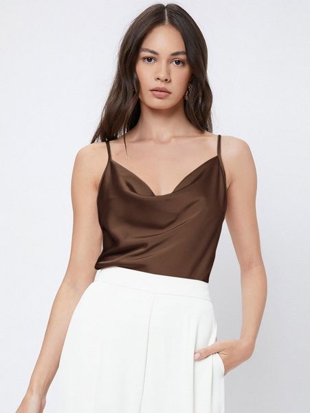 cowl neck cami z3af#, White
