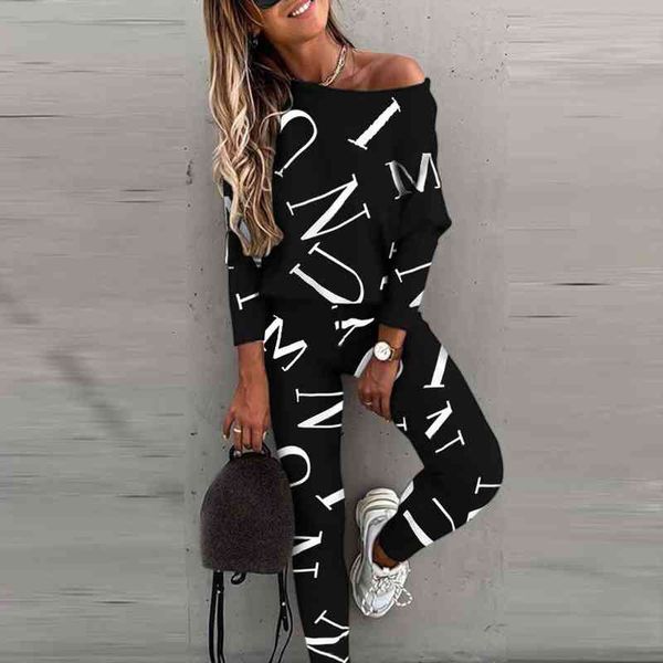 pant suits letter womens casual fashion printed bat sleeve trousers casual sports womens suit, White
pant suits letter womens casual fashion printed bat sleeve trousers casual sports womens suit, White