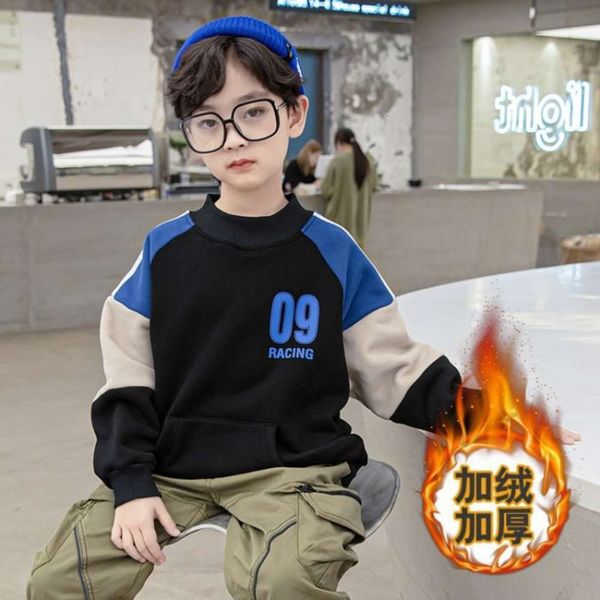 children's thickened middle school sweater, autumn plush and winter cloth, korean 2020 new high collar boys' bottom, Black
children's thickened middle school sweater, autumn plush and winter cloth, korean 2020 new high collar boys' bottom, Black