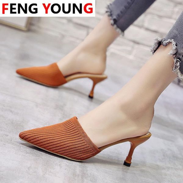 slippers women half slides knitting pointed slipper fashion high-heeled stilettos beige mules1, Black
slippers women half slides knitting pointed slipper fashion high-heeled stilettos beige mules1, Black