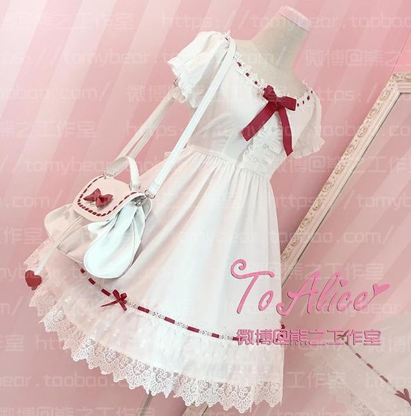 casual dresses super cute girls white lace dress red ribbon big bow short sleeve lolita, Black;gray
casual dresses super cute girls white lace dress red ribbon big bow short sleeve lolita, Black;gray
