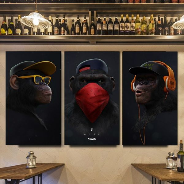3 panels funny 3 wise monkey with headphone animal oil painting posters prints large wall art canvas pictures for living room home decor
3 panels funny 3 wise monkey with headphone animal oil painting posters prints large wall art canvas pictures for living room home decor