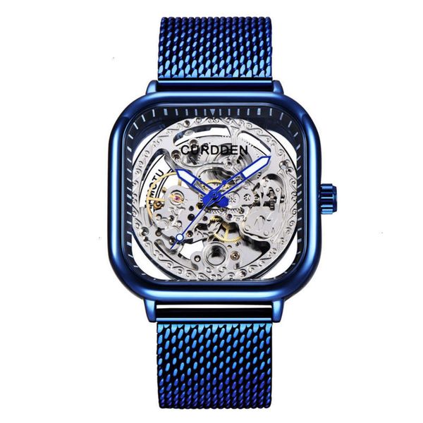 automatic mechanical watch fashion stainless men's steel mesh belt hollow square men's watch, Slivery;brown
automatic mechanical watch fashion stainless men's steel mesh belt hollow square men's watch, Slivery;brown