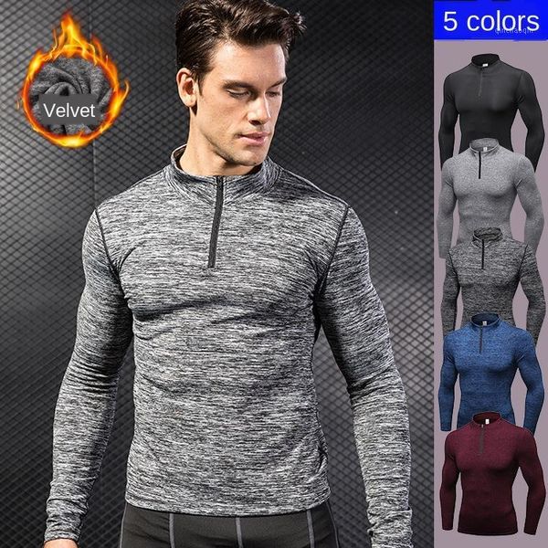 running jackets winter style with fleece pro men's fitness training long sleeve elastic tight stand collar sweater 90051, Black;red
running jackets winter style with fleece pro men's fitness training long sleeve elastic tight stand collar sweater 90051, Black;red