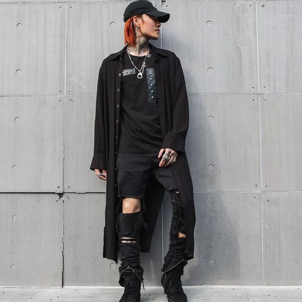 men casual long sleeve shirt male streetwear hip hop punk long style shirt cardigan coat sunscreen stage clothes1, White;black
men casual long sleeve shirt male streetwear hip hop punk long style shirt cardigan coat sunscreen stage clothes1, White;black