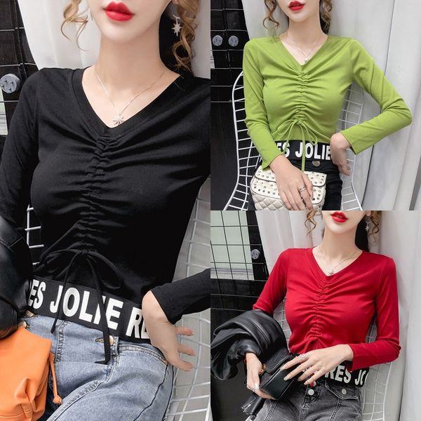 hcfpt autumn 2020 new women's coatsleeve tie slim round coat t-shirt drawstring t-shirt solid long neck with backing coat quund, White
hcfpt autumn 2020 new women's coatsleeve tie slim round coat t-shirt drawstring t-shirt solid long neck with backing coat quund, White