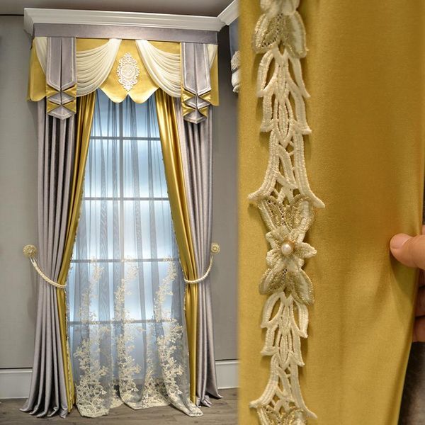 curtain & drapes custom curtains simple european luxury solid gold color super soft cashmere cloth blackout tulle valance
curtain & drapes custom curtains simple european luxury solid gold color super soft cashmere cloth blackout tulle valance