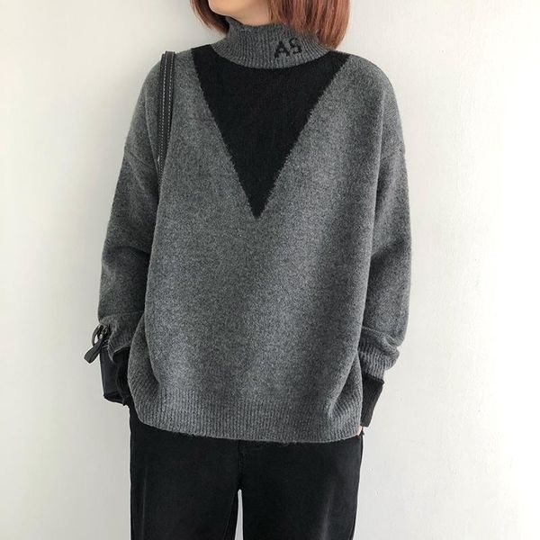 winter sweater half turtleneck pullovers knit 2021 new comfortable long sleeve warm contrast color fashion clothes female, White;black
winter sweater half turtleneck pullovers knit 2021 new comfortable long sleeve warm contrast color fashion clothes female, White;black