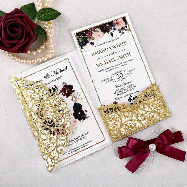 greeting cards 100pcs custom gold color glitter laser cut hollow wedding invitations pearlized paper with envelopes for wedding, quinceanera
greeting cards 100pcs custom gold color glitter laser cut hollow wedding invitations pearlized paper with envelopes for wedding, quinceanera