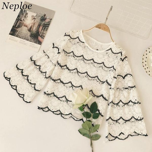 neploe korean lace crochet women blouse 2018 new fashion wave cut striped shirts flare sleeve jacquard female blusas 670231, White
neploe korean lace crochet women blouse 2018 new fashion wave cut striped shirts flare sleeve jacquard female blusas 670231, White