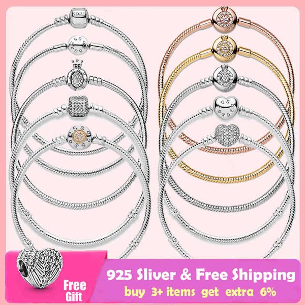 new s925 sterling silver base bracelets snake chain charm bracelet bangle fit original charms pendants for women jewelry gift, Golden;silver
new s925 sterling silver base bracelets snake chain charm bracelet bangle fit original charms pendants for women jewelry gift, Golden;silver