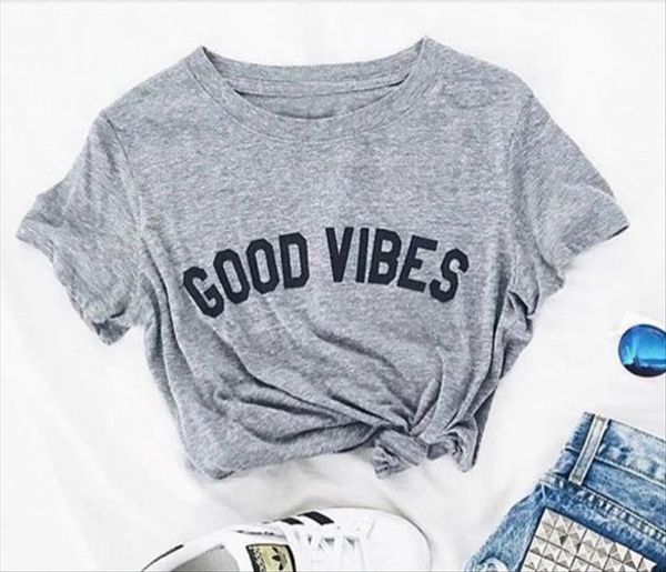 new arrival good vibes fashion tumblr t shirt casual girls tees t shirt casual, White
new arrival good vibes fashion tumblr t shirt casual girls tees t shirt casual, White