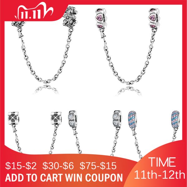 real 925 sterling silver charms bead heart flower round shape safety chain fit original european charm bracelet jewelry making q1106
real 925 sterling silver charms bead heart flower round shape safety chain fit original european charm bracelet jewelry making q1106