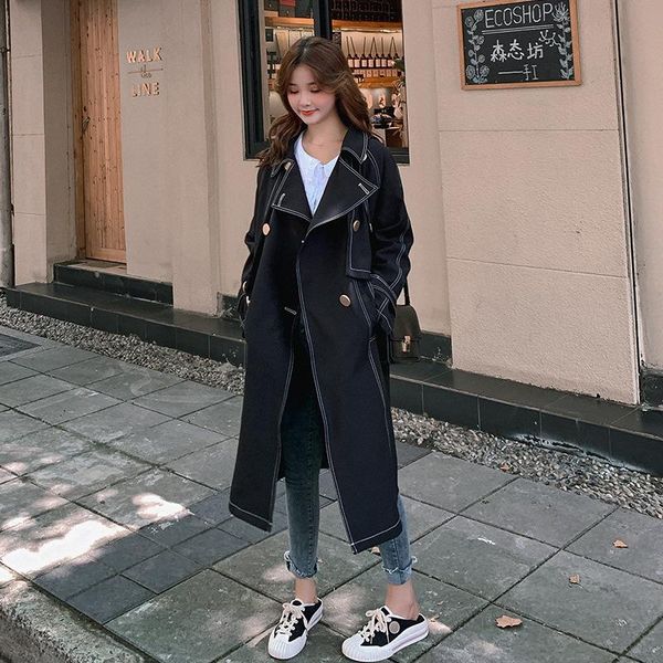 2021 new autumn fashion high street women's trench coat loose line full sleeve lapel collar long length button wild, Tan;black
2021 new autumn fashion high street women's trench coat loose line full sleeve lapel collar long length button wild, Tan;black