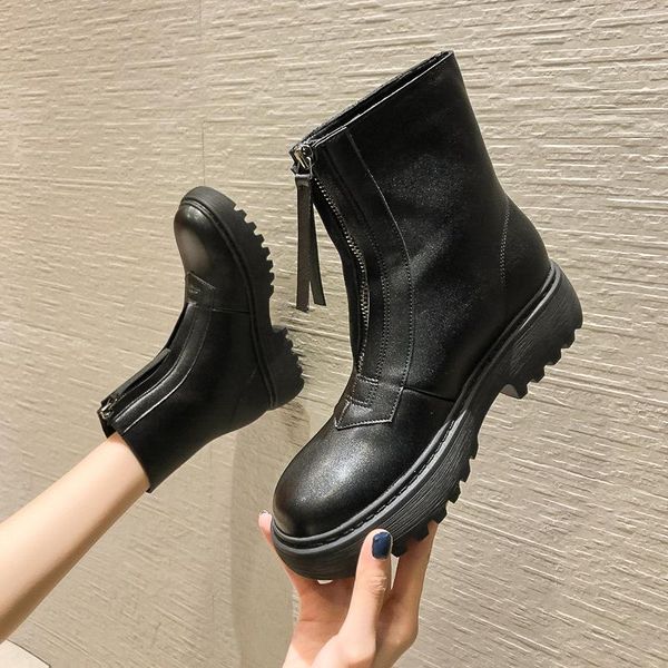 shoes riding boots booties woman 2020 low heel luxury designer round toe zipper mid calf rock rubber ladies fashion, Black
shoes riding boots booties woman 2020 low heel luxury designer round toe zipper mid calf rock rubber ladies fashion, Black