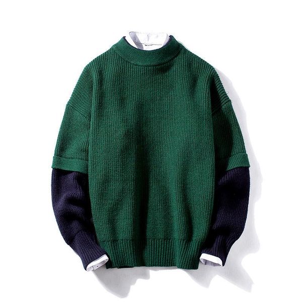 winter heavy half high collar sweater men's t-shirt thread clothing color matching bottom shirt men's clothes, White;black
winter heavy half high collar sweater men's t-shirt thread clothing color matching bottom shirt men's clothes, White;black