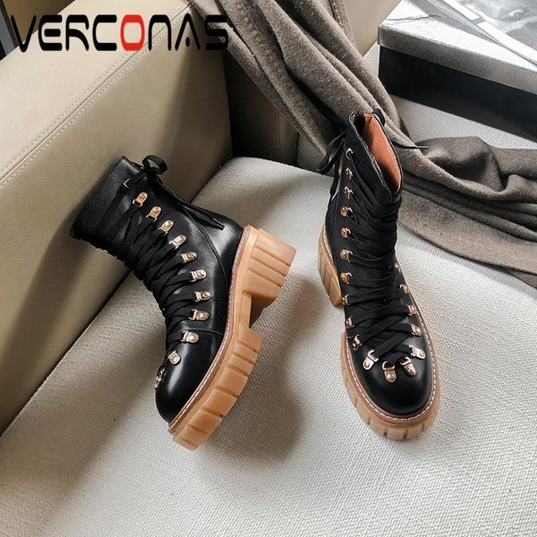 boots verconas fashion woman ankle autumn winter genuine leather rivets cross-tied back zipper platforms work, Black
boots verconas fashion woman ankle autumn winter genuine leather rivets cross-tied back zipper platforms work, Black