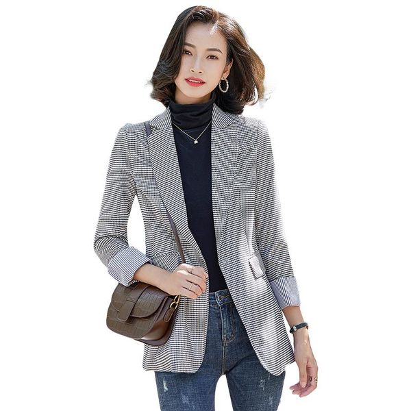 women's suits & blazers casual korean style gray apricot blazer women fashion girl oversize 4xl one button slim plaid coat jacket for f, White;black
women's suits & blazers casual korean style gray apricot blazer women fashion girl oversize 4xl one button slim plaid coat jacket for f, White;black