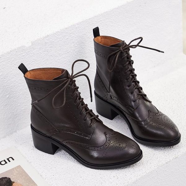boots british womens block med heels high ankle lace up motorcycle casual quality genuine leather shoes1, Black
boots british womens block med heels high ankle lace up motorcycle casual quality genuine leather shoes1, Black