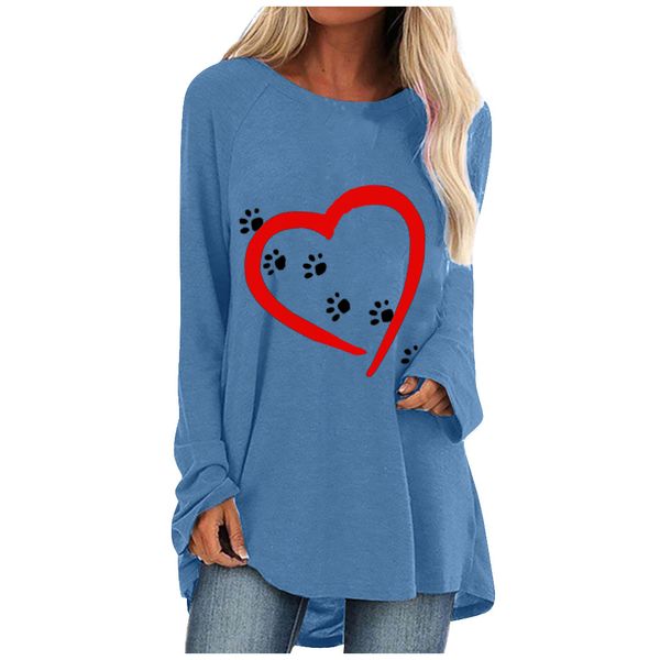 сердце собаки печати tshirt топ с длинным рукавом женщин вскользь тройники свободные o-образным вырезом футболки больших размеров 3xl леди т, White
сердце собаки печати tshirt топ с длинным рукавом женщин вскользь тройники свободные o-образным вырезом футболки больших размеров 3xl леди т, White