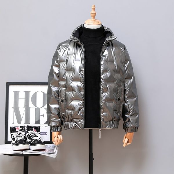 new style men's winter coat men's down jacket lightweight bright face men's short fashion stand collar coat, Black
new style men's winter coat men's down jacket lightweight bright face men's short fashion stand collar coat, Black