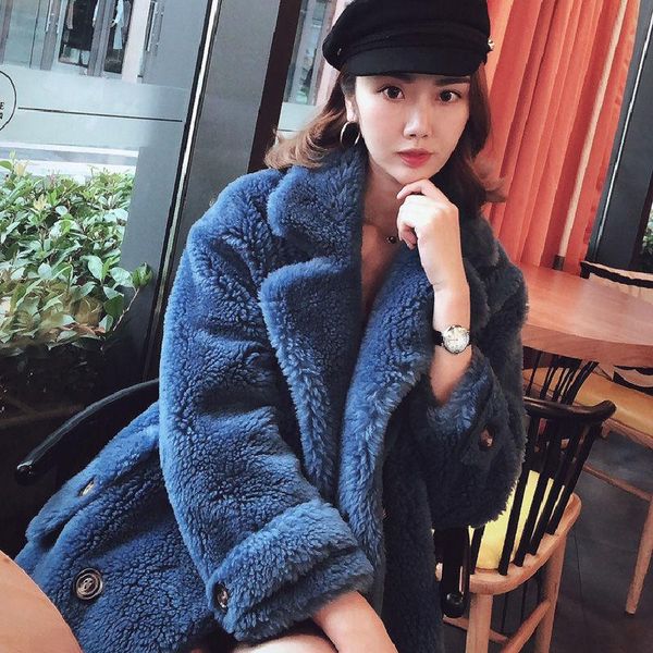 women's fur & faux 2021 women autumn winter lamb wool outerwear female double breasted sheep shearing jacket elegant slim coat e281, Black
women's fur & faux 2021 women autumn winter lamb wool outerwear female double breasted sheep shearing jacket elegant slim coat e281, Black
