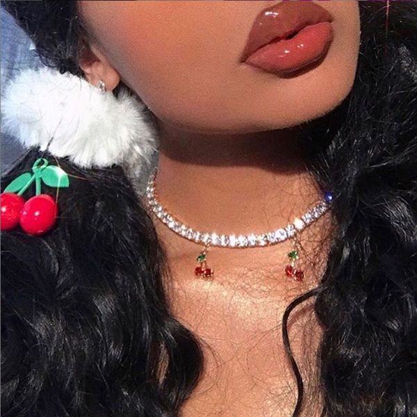 iced out sparking bling 5a cz paved 2020 summer new cute lovely cherry charm clear cz tennis chain choker women necklace 32+10cm cx200724, Golden;silver
iced out sparking bling 5a cz paved 2020 summer new cute lovely cherry charm clear cz tennis chain choker women necklace 32+10cm cx200724, Golden;silver