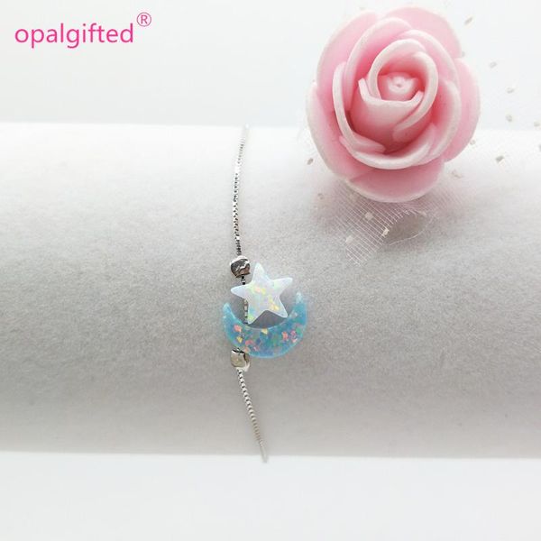 link, chain (1pc/lot) fashion bracelet synthetic opal moon and star with 925 silver for wholesale price, Black
link, chain (1pc/lot) fashion bracelet synthetic opal moon and star with 925 silver for wholesale price, Black