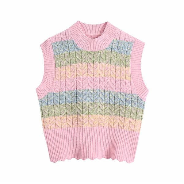 2021 new pink striped knitting woman sweaters cable knit sleeveless cropped sweater vest women winter pullovers mhoc, White;black
2021 new pink striped knitting woman sweaters cable knit sleeveless cropped sweater vest women winter pullovers mhoc, White;black