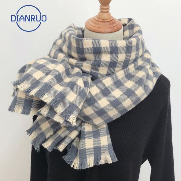 dianruo scarf women winter ins girls japanese literature and art style long versatile thickened student plaid collar shawl n622, Blue;gray
dianruo scarf women winter ins girls japanese literature and art style long versatile thickened student plaid collar shawl n622, Blue;gray