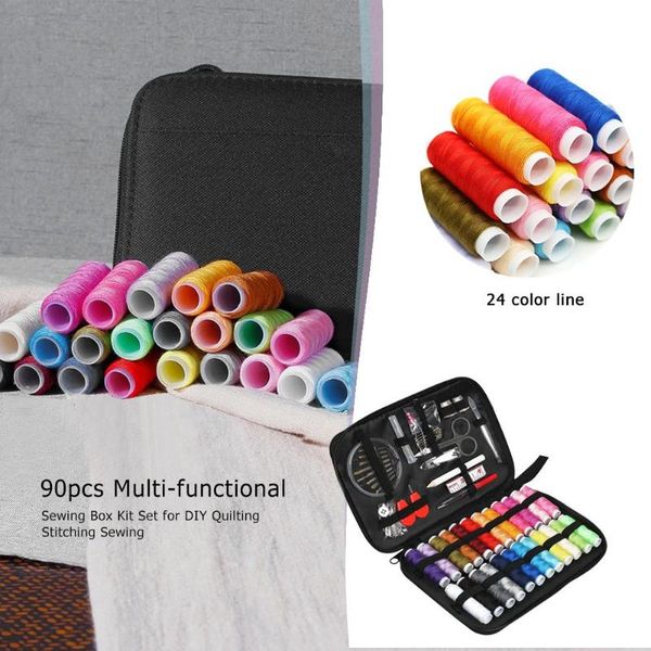 90pcs multi-functional sewing box kit set for diy quilting stitching sewing 24 color line kits for decoration handicrafts, Black;white
90pcs multi-functional sewing box kit set for diy quilting stitching sewing 24 color line kits for decoration handicrafts, Black;white