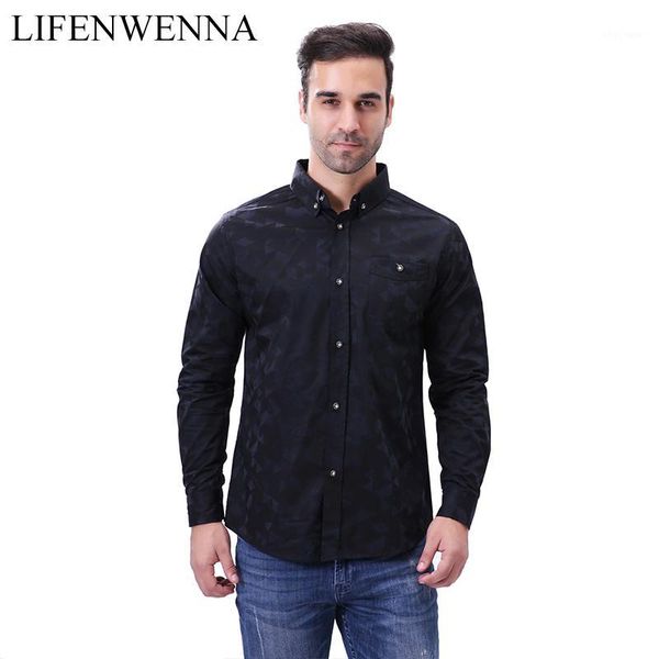 men shirt 2020 brand fashion casual slim geometric print long sleeve shirt men business social black clothes1, White;black
men shirt 2020 brand fashion casual slim geometric print long sleeve shirt men business social black clothes1, White;black