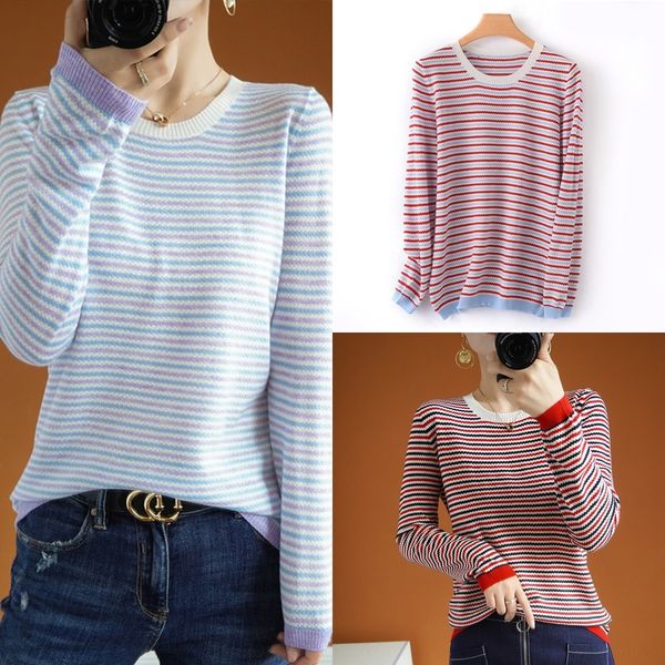 76ifk bottom wool short new fine imitation woolen sleeve round neck striped long women's thin sweater autumn slim early sweater 107d3, White;black
76ifk bottom wool short new fine imitation woolen sleeve round neck striped long women's thin sweater autumn slim early sweater 107d3, White;black