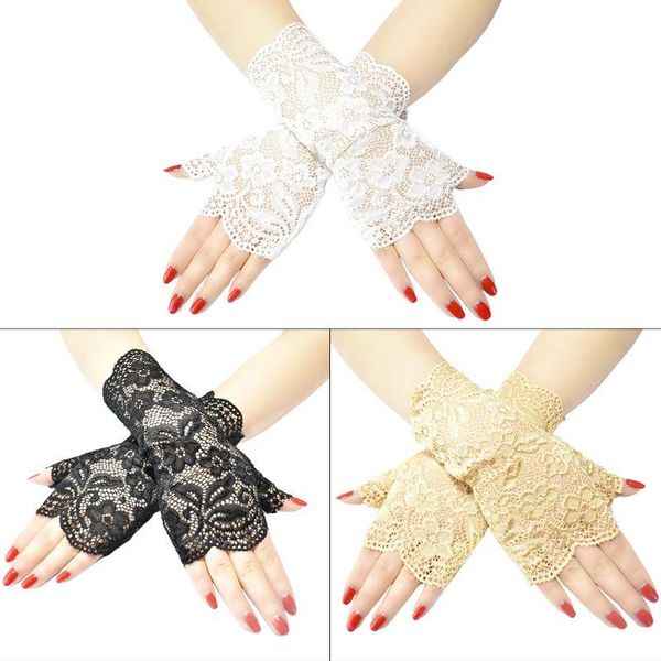 five fingers gloves women party sheer mesh fingerless embroidery jacquard floral lace shiny sunscreen driving mittens, Blue;gray
five fingers gloves women party sheer mesh fingerless embroidery jacquard floral lace shiny sunscreen driving mittens, Blue;gray