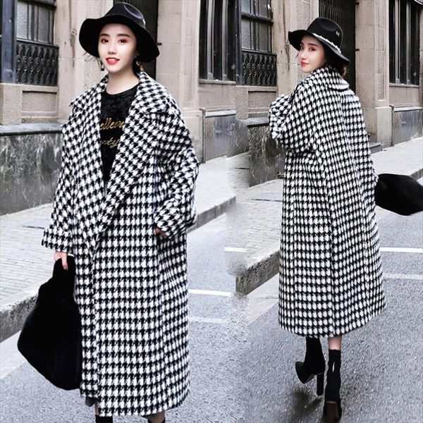 new fashion womens wool winter women long plaid woolen coat female houndstooth coat drop shipping good quality, Black
new fashion womens wool winter women long plaid woolen coat female houndstooth coat drop shipping good quality, Black