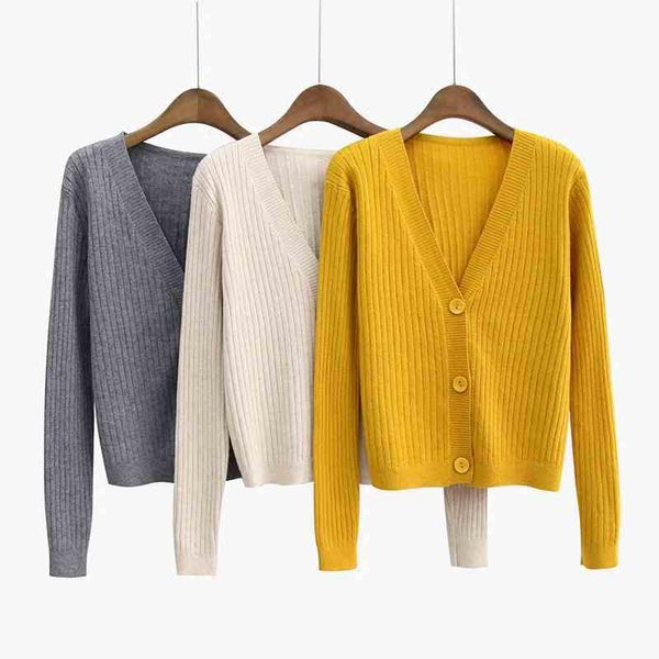 women's knits & tees knitted v neck sweater women cropped cardigan korean long sleeve vintage soild mercerized cotton knit jumper 2021, White
women's knits & tees knitted v neck sweater women cropped cardigan korean long sleeve vintage soild mercerized cotton knit jumper 2021, White