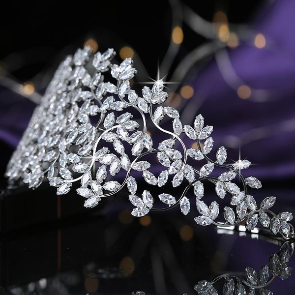 hadiyana leaves design vintage women wedding bridal hair accessories party tiaras and crown cubic zircon bc5170 corona q1218, White;golden
hadiyana leaves design vintage women wedding bridal hair accessories party tiaras and crown cubic zircon bc5170 corona q1218, White;golden