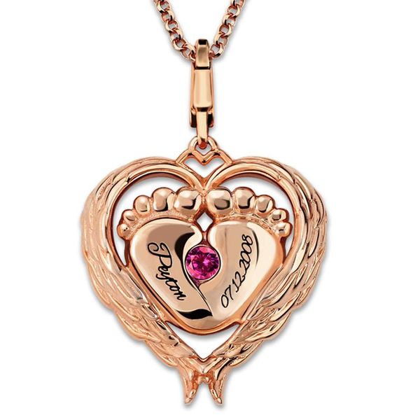 pendant necklaces costume name date baby feet necklace custom lettering mommy's angel wing rose gold color chain gift for women mother, Silver
pendant necklaces costume name date baby feet necklace custom lettering mommy's angel wing rose gold color chain gift for women mother, Silver