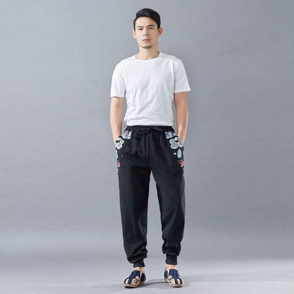 t08g0 new ramie spring men's double ethnic style casual ankle-length and trousersnational trousers men's leg-closing pants pants c, Blue
t08g0 new ramie spring men's double ethnic style casual ankle-length and trousersnational trousers men's leg-closing pants pants c, Blue