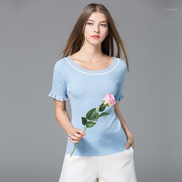 summer european and american women's new short-sleeved t-shirt slim solid color thin short-sleeved ice silk sweater women shirt1, White
summer european and american women's new short-sleeved t-shirt slim solid color thin short-sleeved ice silk sweater women shirt1, White