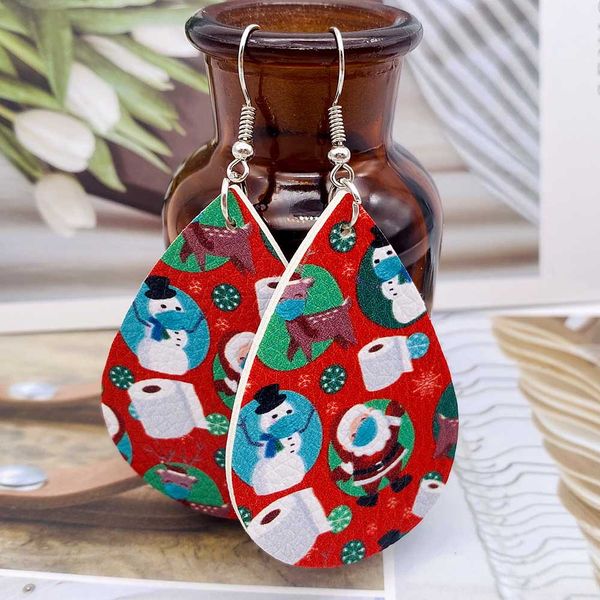 fashion christmas waterdrop pu leather earrings santa claus double-sided printing leather earring creative christmas gifts designer jewelry, Silver
fashion christmas waterdrop pu leather earrings santa claus double-sided printing leather earring creative christmas gifts designer jewelry, Silver