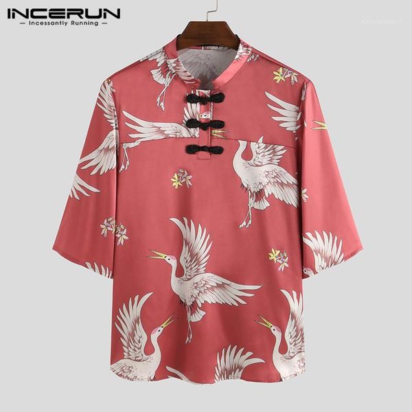 men's casual shirts 2021 vintage printed shirt men half sleeve summer button loose breathable stand collar camisa streetwear incerun1, White;black
men's casual shirts 2021 vintage printed shirt men half sleeve summer button loose breathable stand collar camisa streetwear incerun1, White;black
