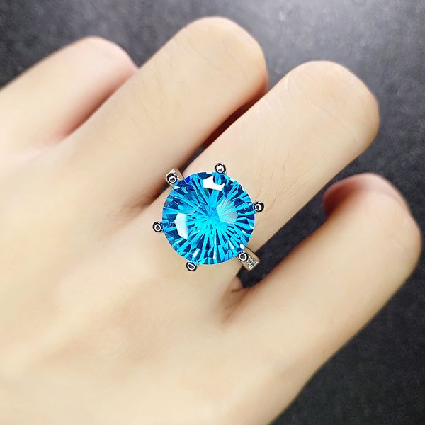 imitation blue crystal living diamond temperament amethyst color treasure ring, Silver
imitation blue crystal living diamond temperament amethyst color treasure ring, Silver